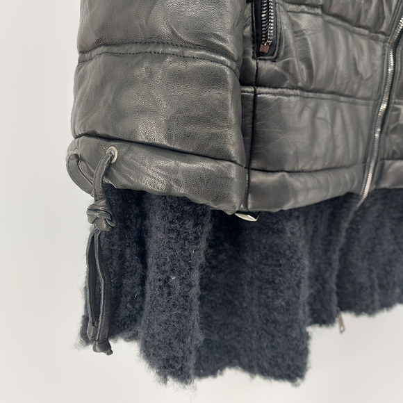 Roncarati lamb leather quilted bomber jacket with Alpaca Trim - Picture 2 of 16